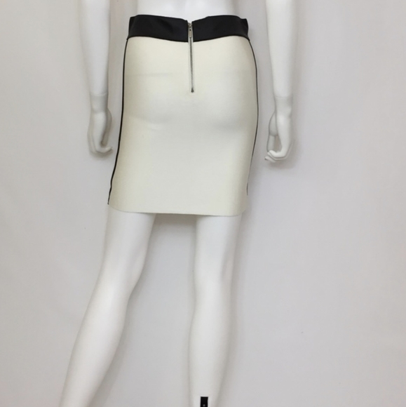 bebe Faux Leather Trim Mini Bandage Skirt - Picture 3 of 5